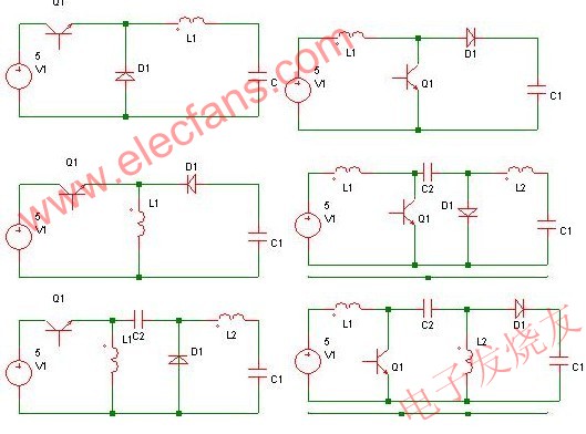 依次为buck,boost,buck-boost,cuk,zeta,sepic变换器 www.hzfubeitong.com