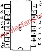 C302八段字形译码器的外引线和功用线路图  www.hzfubeitong.com