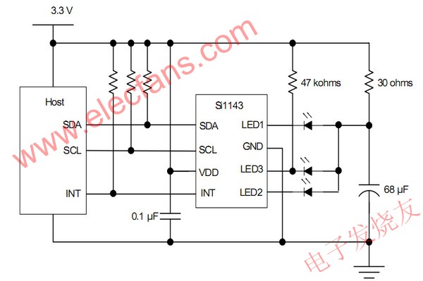 Si1143的应用原理图 www.hzfubeitong.com