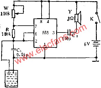 555电路组成液位控制器电路图  www.hzfubeitong.com