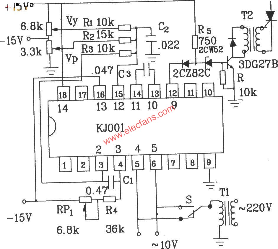 KJ001的典型应用电路图