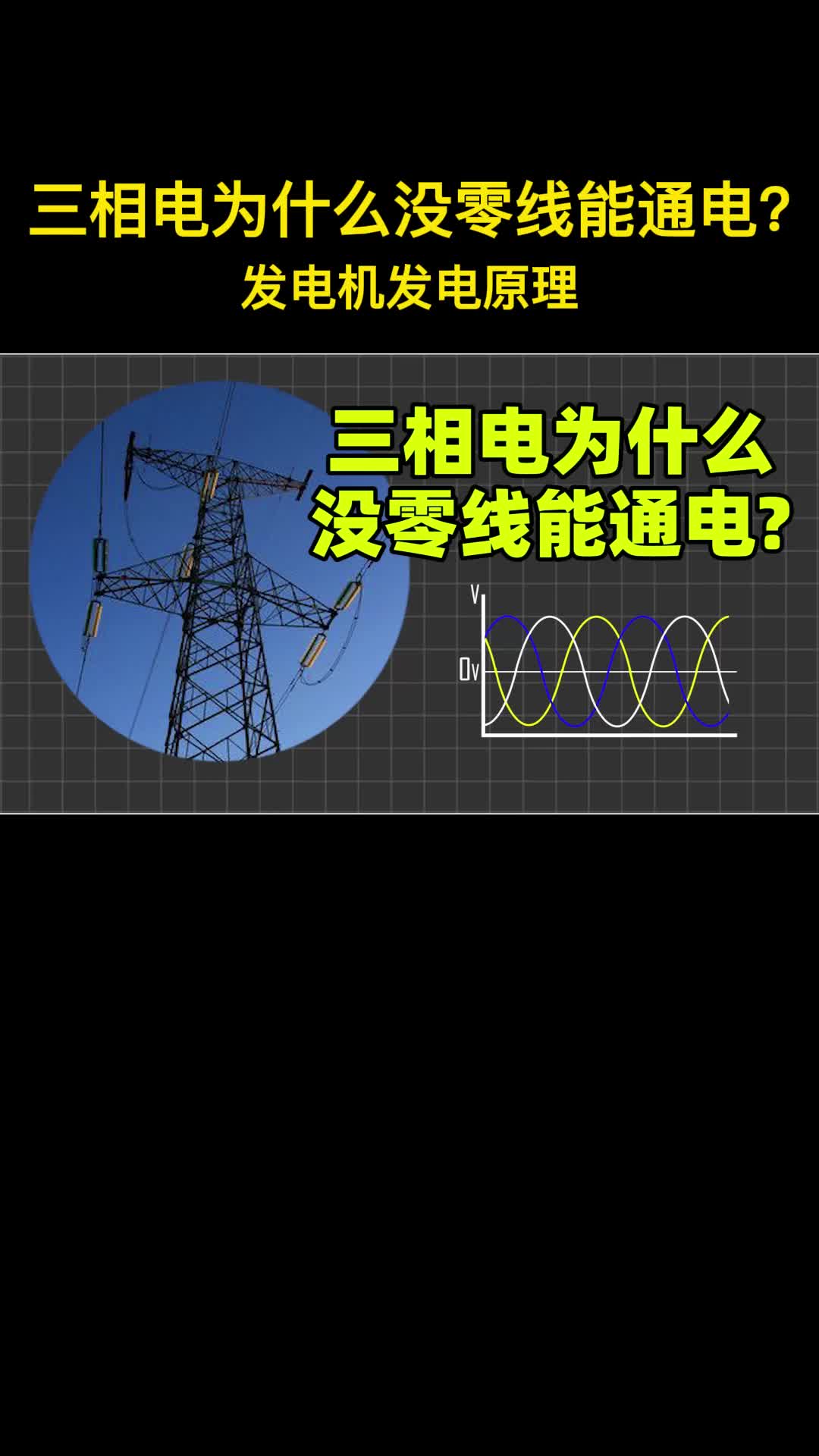 为什么高压三相电没零线也能通电？三相发电交流发电机工作原理 #三相电 #交流电 #发电机 