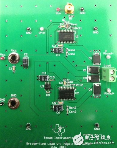 桥接负载V-I转换器:0.5-4.5V输入，+/-2A输出，5%误差