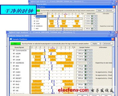 逻辑分析仪上的眼测量功能可以一目了然地了解内存总线信号关系