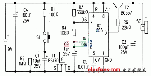 NE555制作悦耳的门铃电路