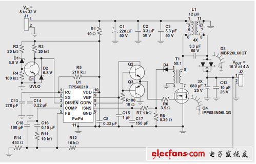 耦合电感的原型SEPIC电路(4A时16V)