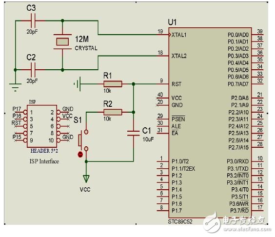 STC89C52 主控电路