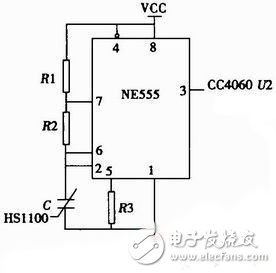 采用NE555定时器环境湿度测试仪系统电路设计