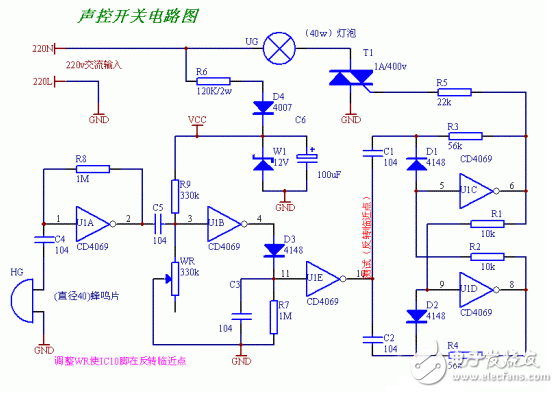 声控开关怎样接线图_楼梯间声控开关接线图_声控延时开关电路图