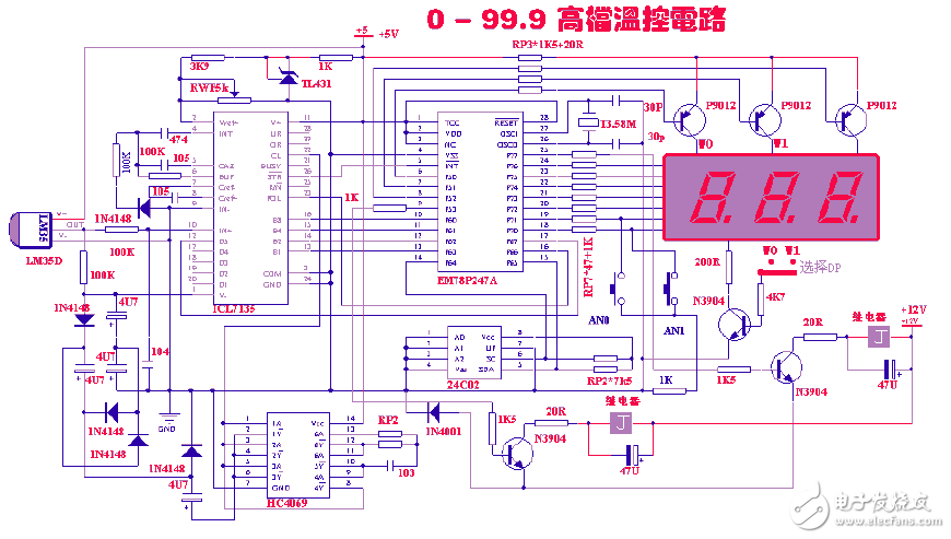 基于ICL7135的单片机控制通用仪表电路