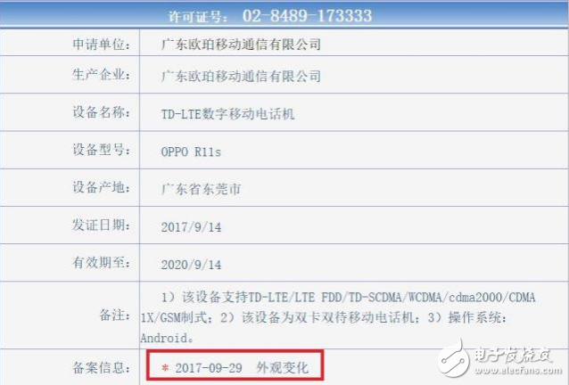 OPPO R11s最新信息：获入网许可证，全面屏已基本确认