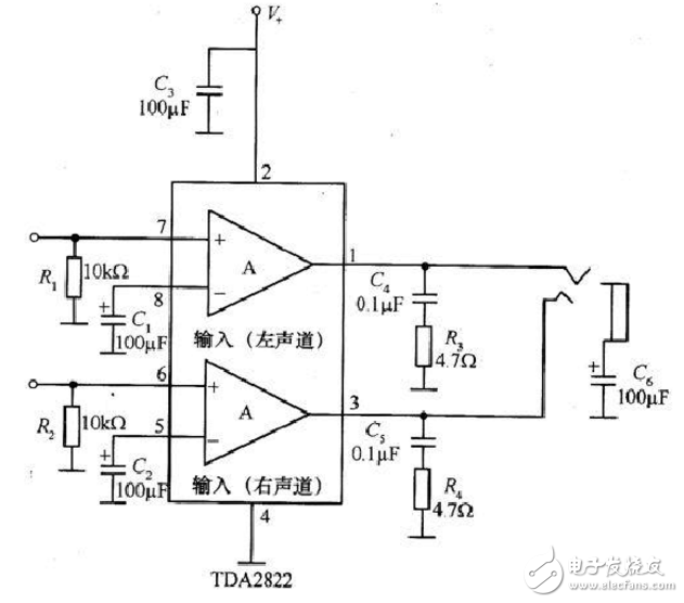 tda2822功放电路图