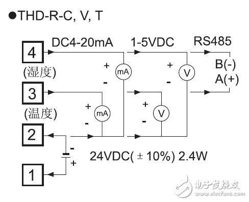 THD温度/湿度传感器接线及规格