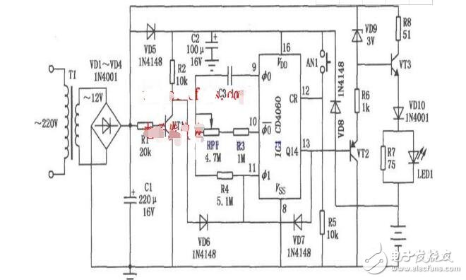 cd4060分频应用电路图分析