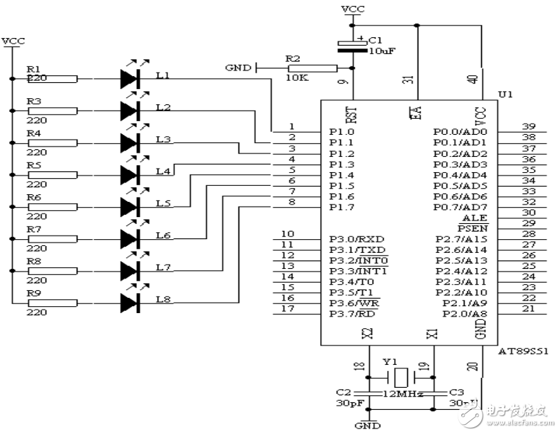基于AT89S51的广告灯的设计（利用取表方式）