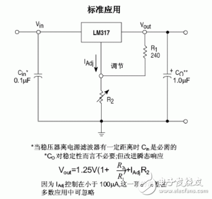 LM317稳压器介绍、引脚图、参数、工作原理及应用电路图