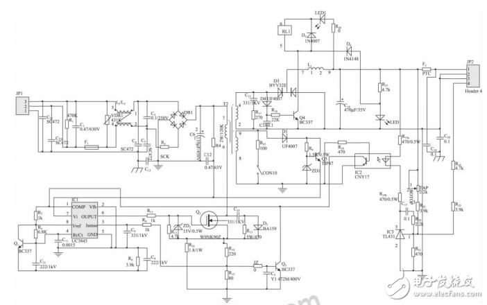 基于UC3845的单端反激AC-DC充电器