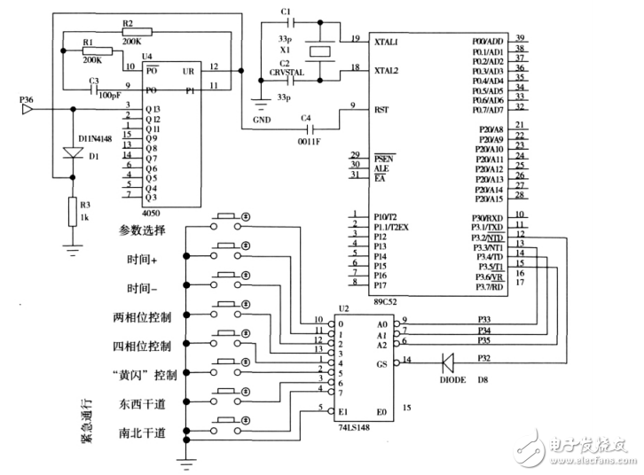 基于AT89C52的多功能交通灯控制系统设计与仿真实现